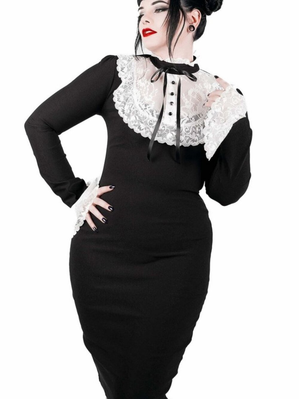Killstar “Rosemary” midi dress in black, size 4XL, new with tags.